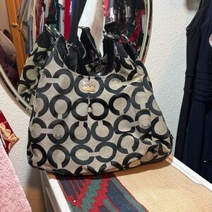 Coach Black and Tan Shoulder Bag